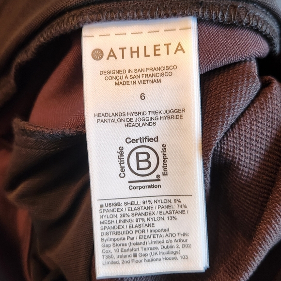 Athleta Headland Hybrid Trek Jogger Black Size 6 - Picture 5 of 7